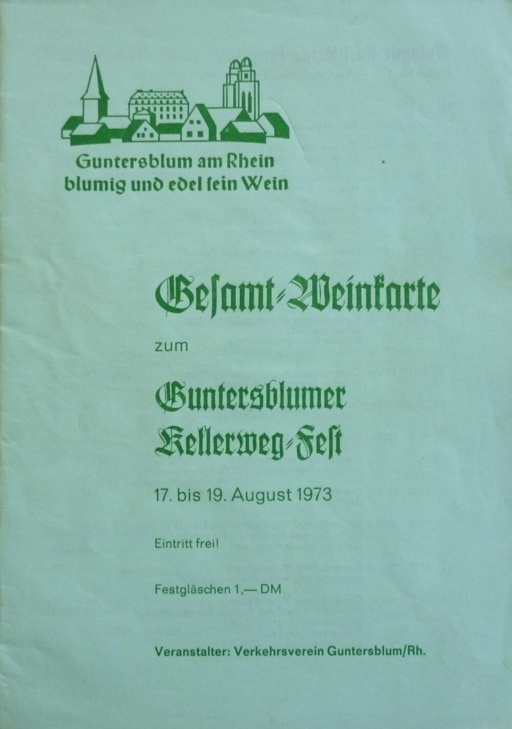 Verkehrsverein Guntersblum e.V. Kellerweg-Fest 1973 (Kulturverein Guntersblum CC BY-NC-SA)