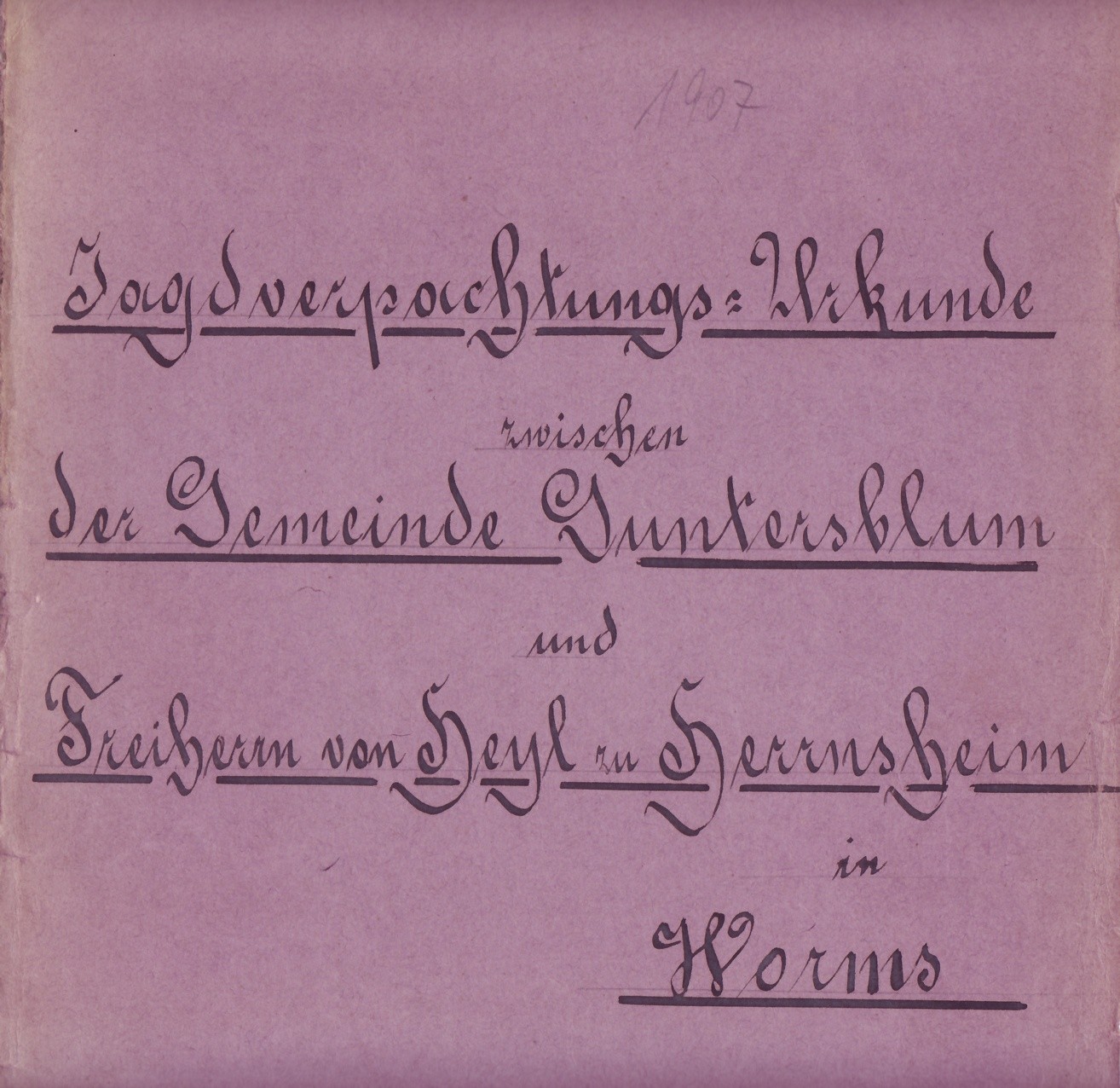 Jagdverpachtung 1907 (Kulturverein Guntersblum CC BY-NC-SA)