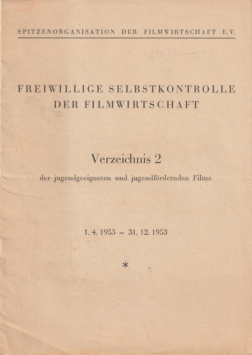 Verzeichnis 2 der jugendgeeigneten und jugendfördernden Filme (Kulturverein Guntersblum CC BY-NC-SA)