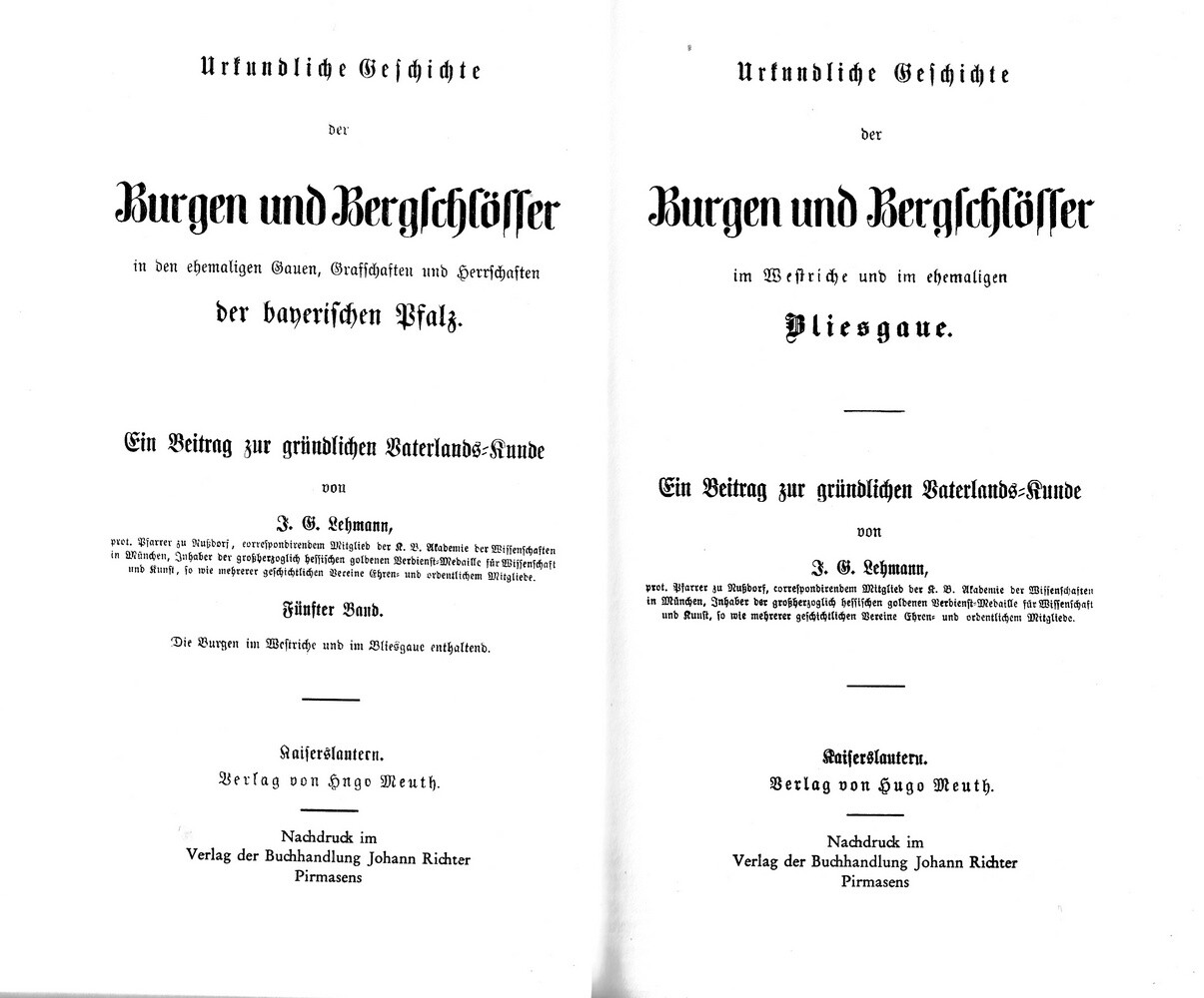 Urkundliche Geschichte der Burgen und Bergschlösser, Bd. 5 u. Register (1857/1969) (Kulturverein Guntersblum CC BY-NC-SA)