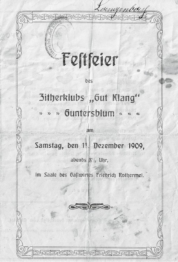 Festfeier des Zitherklubs "Gut Klang" Guntersblum (Kulturverein Guntersblum CC BY-NC-SA)