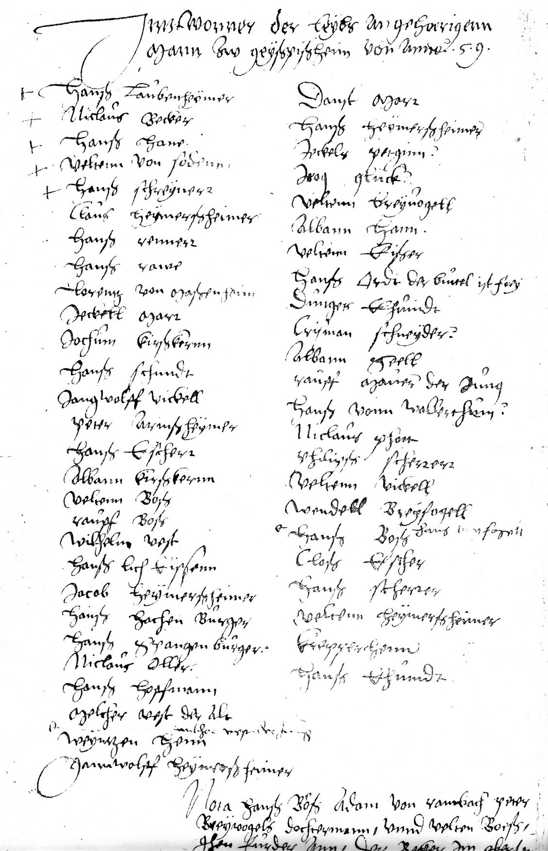 Gabsheimer Einwohnerlisten 1579 - 1686 (Kulturverein Guntersblum CC BY-NC-SA)