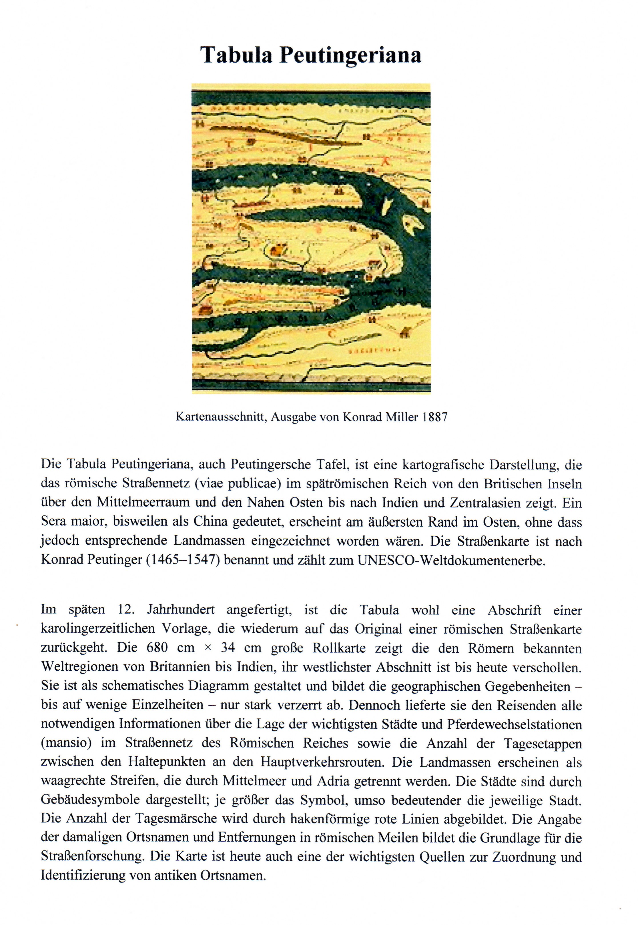 Dokumentation der Tabula Peutingeriana (Kulturverein Guntersblum CC BY-NC-SA)