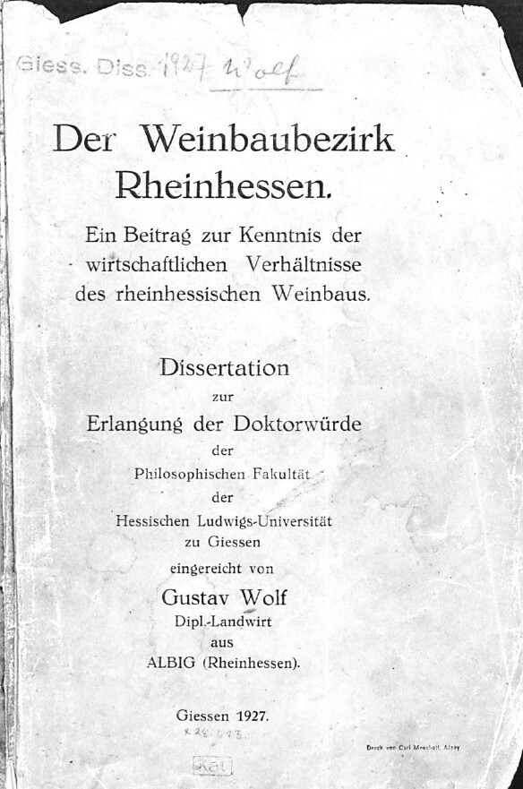Der Weinbaubezirk Rheinhessen 1927 (Kulturverein Guntersblum CC BY-NC-SA)