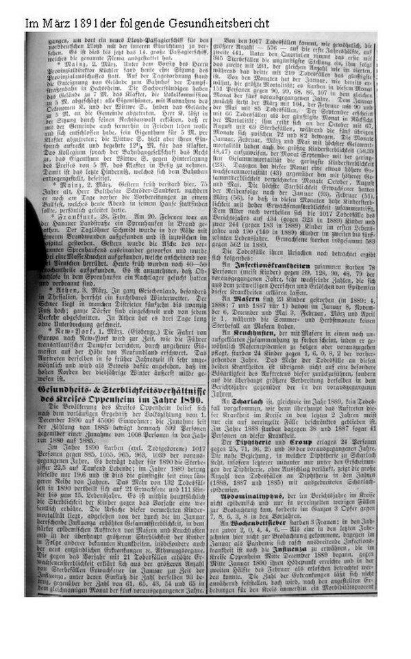 Gesundheitsberichte aus dem Kreis Oppenheim ab 1849 (Kulturverein Guntersblum CC BY-NC-SA)