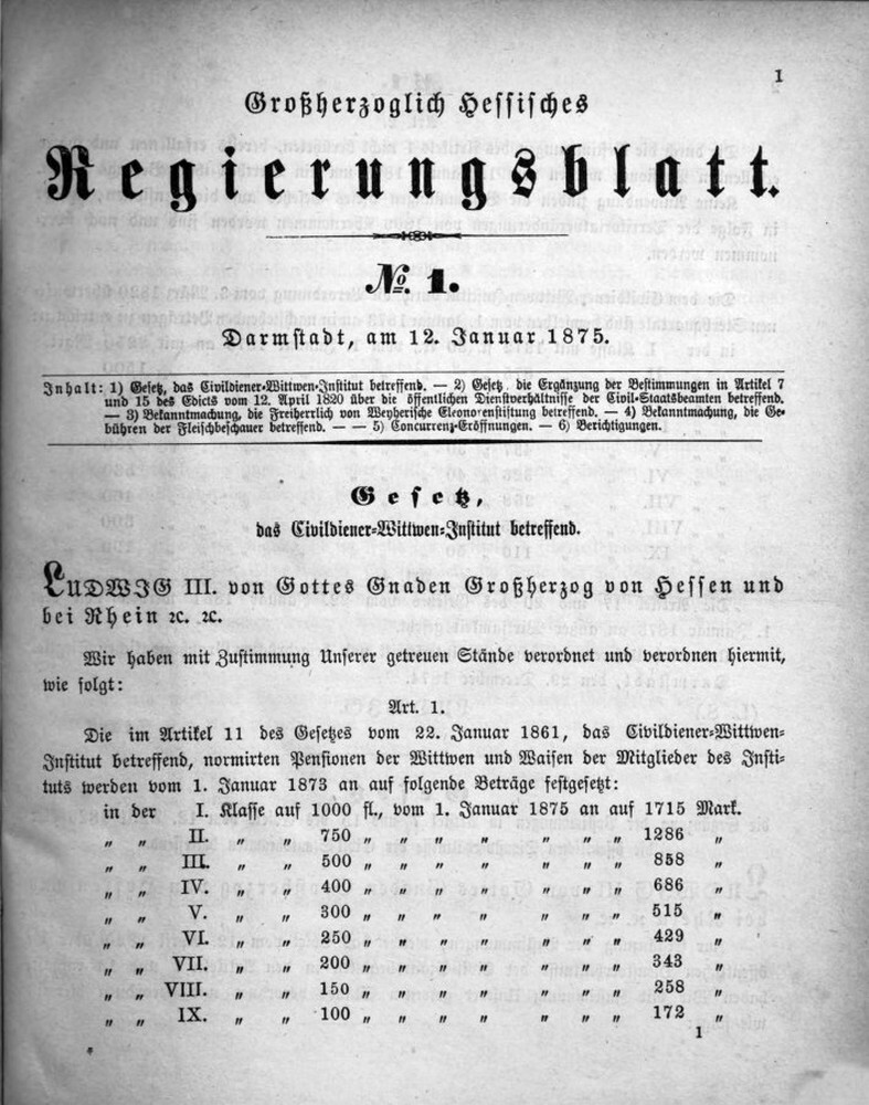1875 Grossherzoglich hessisches Regierungsblatt (Kulturverein Guntersblum CC BY-NC-SA)