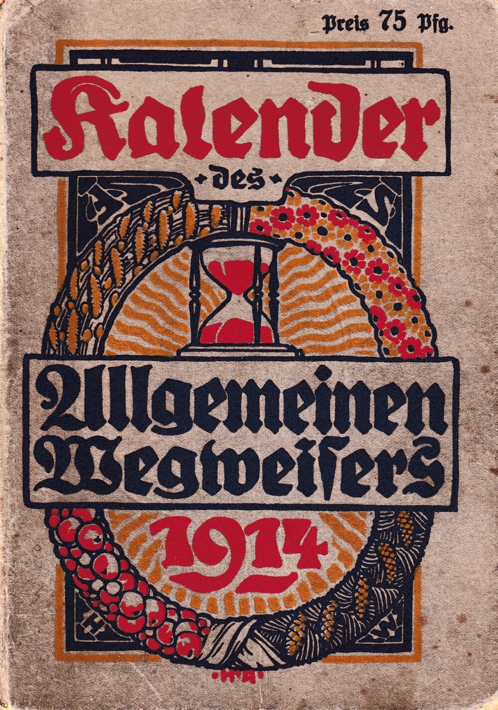 Kalender des Allgemeinen Wegweisers 1914 (Kulturverein Guntersblum CC BY-NC-SA)