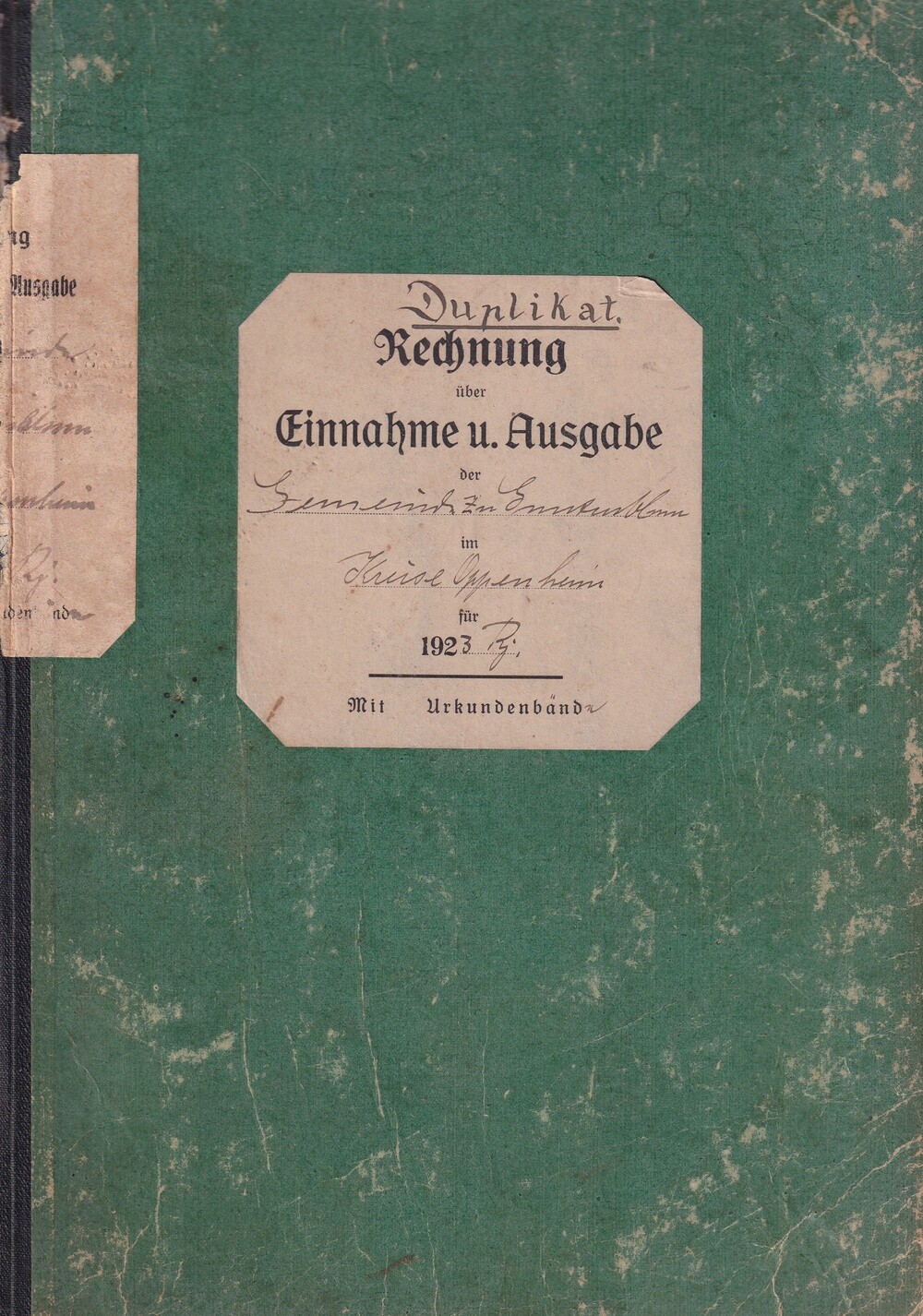 Guntersblumer Gemeinderechnung 1923 Duplikat (Kulturverein Guntersblum CC BY-NC-SA)