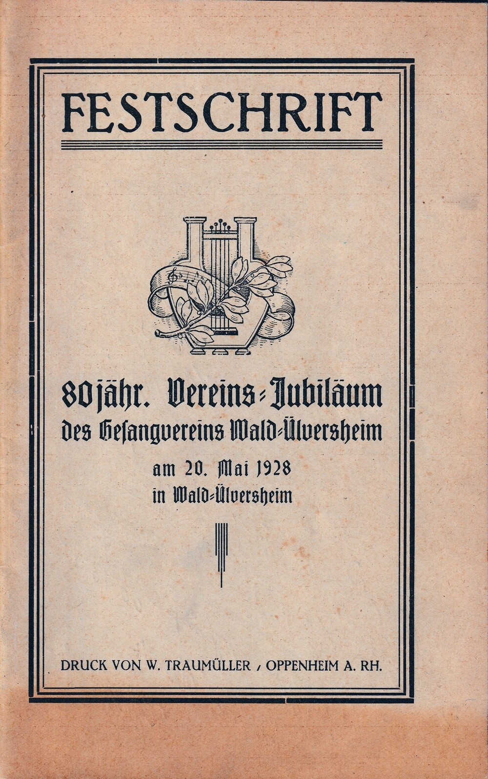 80jähr. Vereins-Jubiläum des Gesangsvereins Wald-Ülversheim (Kulturverein Guntersblum CC BY-NC-SA)