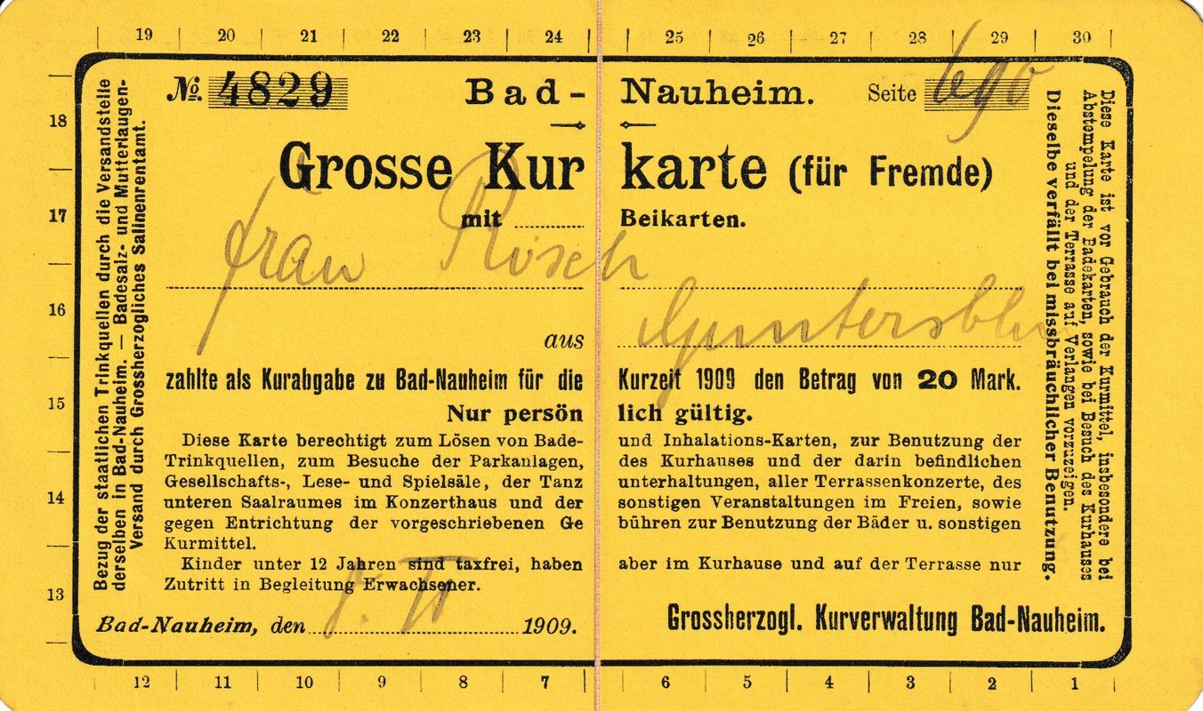 Bad Nauheim Große Kurkarte (für Fremde) (Kulturverein Guntersblum CC BY-NC-SA)