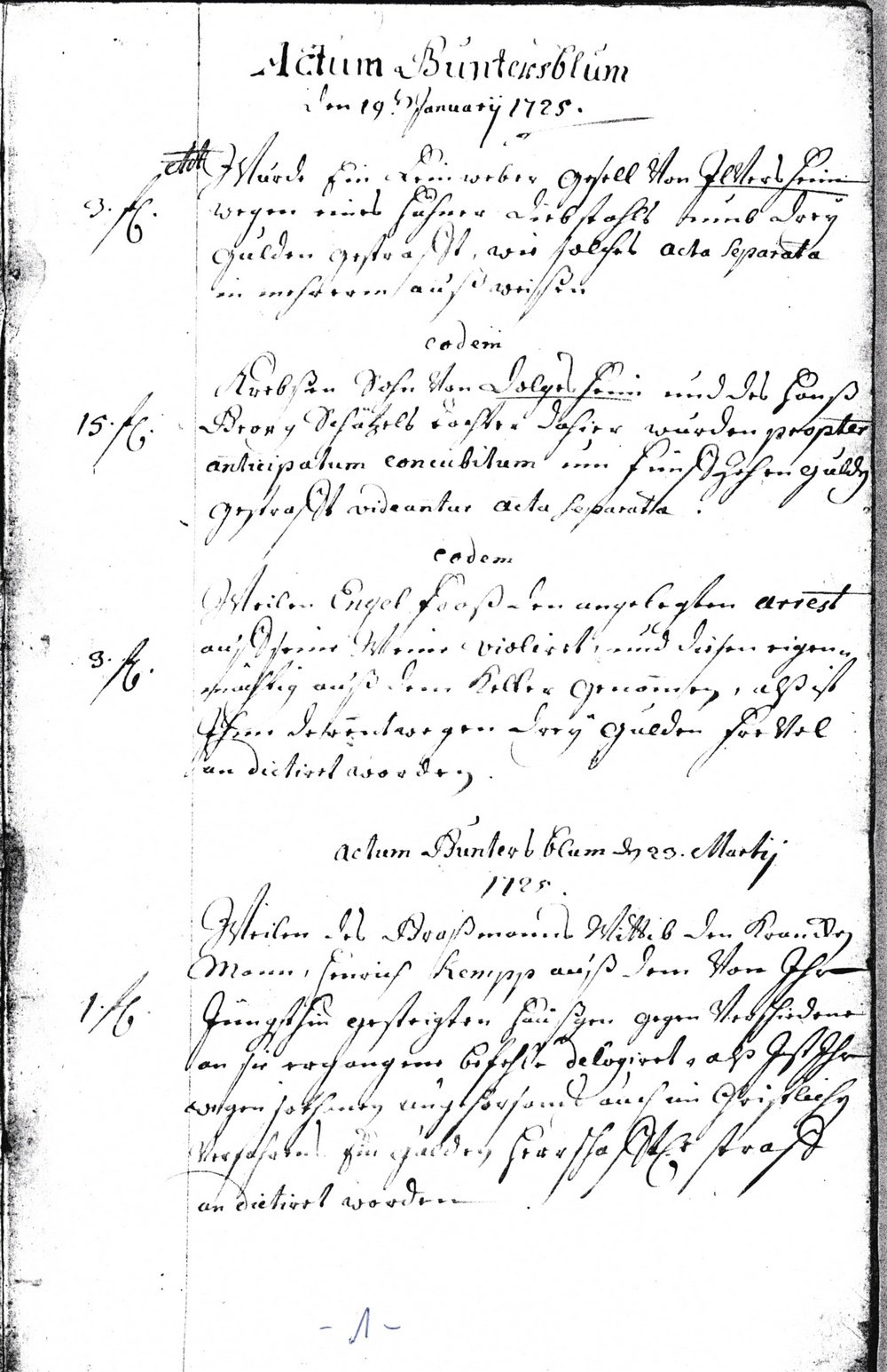 Strafprotokollbuch der leiningischen Cantzeley zu Guntersblum, 1725-1728 (Kulturverein Guntersblum CC BY-NC-SA)