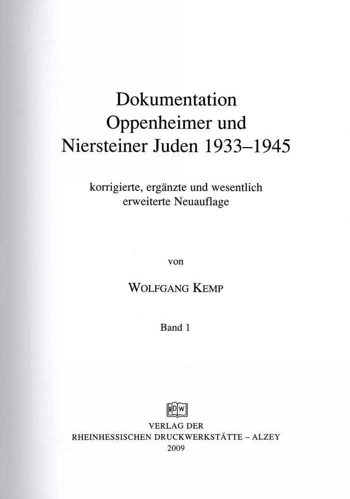 Dokumenation Oppenheimer und Niersteiner Juden 1933 - 1945 (Kulturverein Guntersblum CC BY-NC-SA)