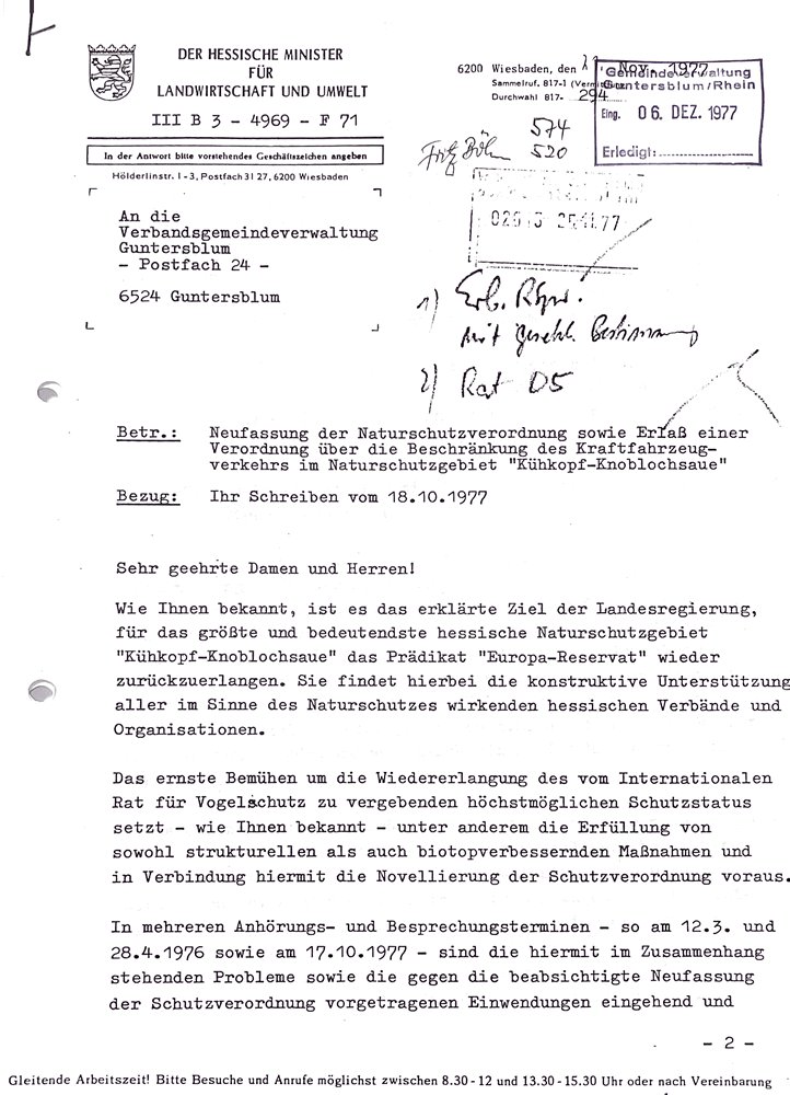 Unterlagen Kühkopf Naturreservat 1976-1983 (Kulturverein Guntersblum CC BY-NC-SA)
