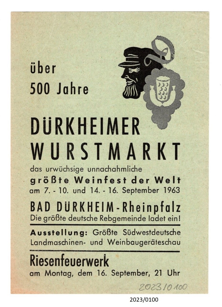 Bad Dürkheimer Wurstmarkt 1963 (Stadtmuseum Bad Dürkheim im Kulturzentrum Haus Catoir CC BY-NC-SA)