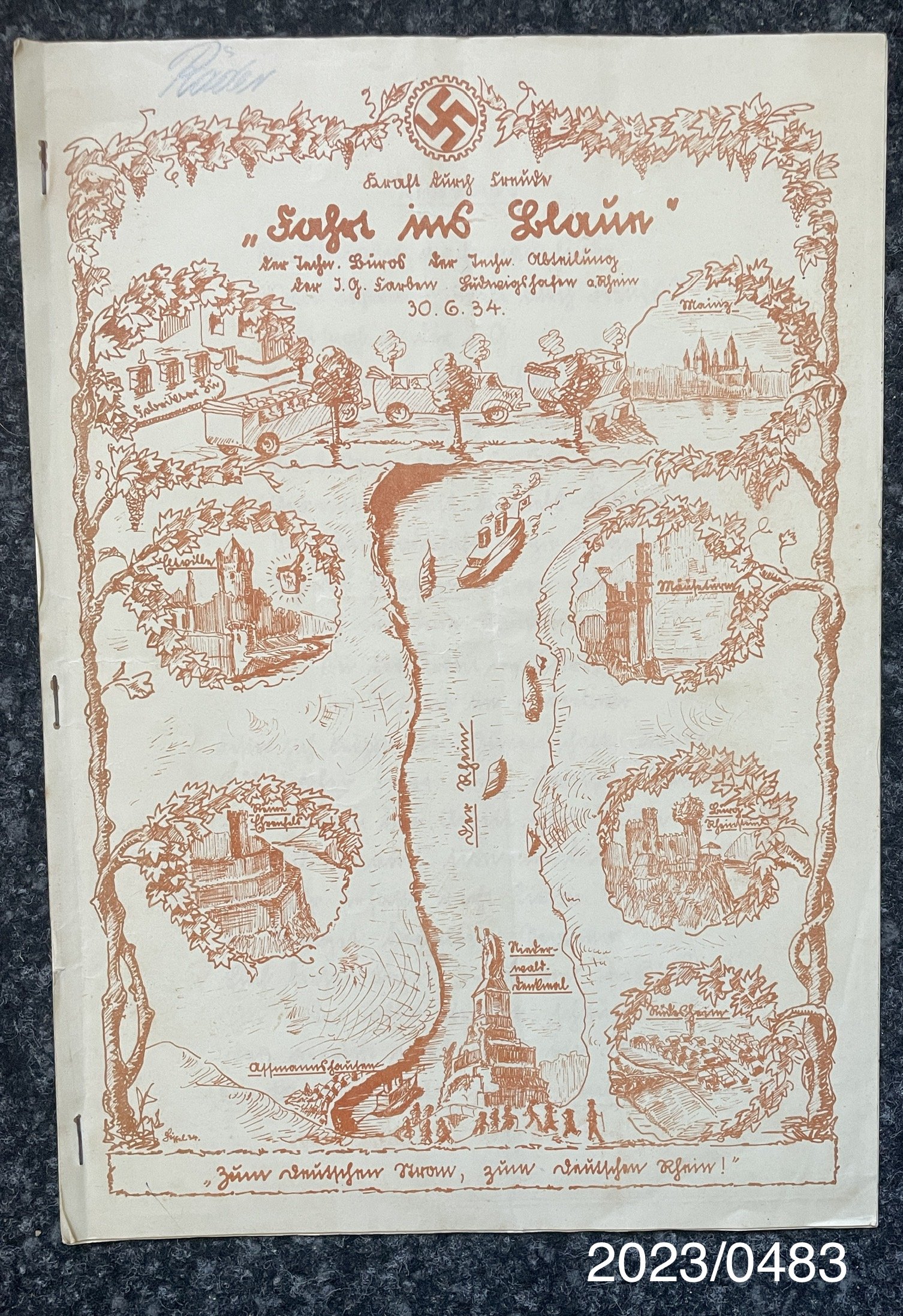 Broschüre "Fahrt ins Blaun" 30.06.1934 (Stadtmuseum Bad Dürkheim im Kulturzentrum Haus Catoir CC BY-NC-SA)