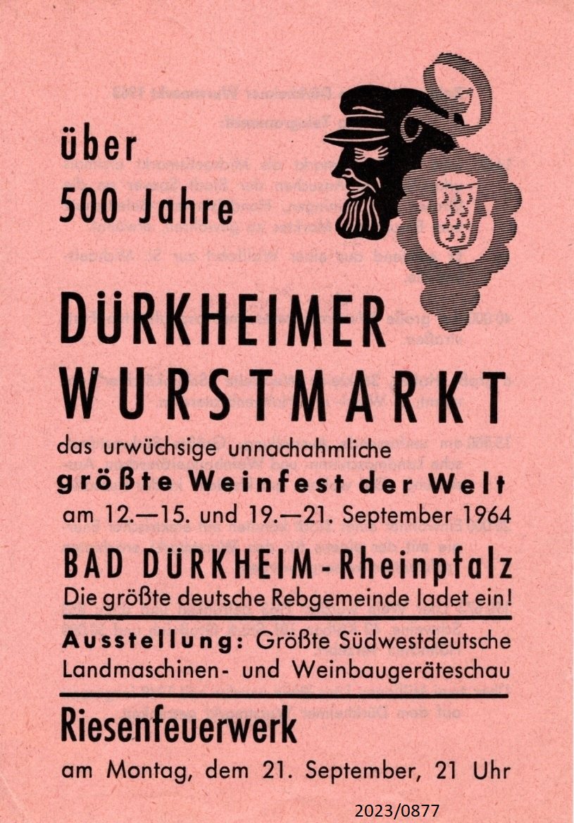 Über 500 Jahre Dürkheimer Wurstmarkt 1964 (Stadtmuseum Bad Dürkheim im Kulturzentrum Haus Catoir CC BY-NC-SA)