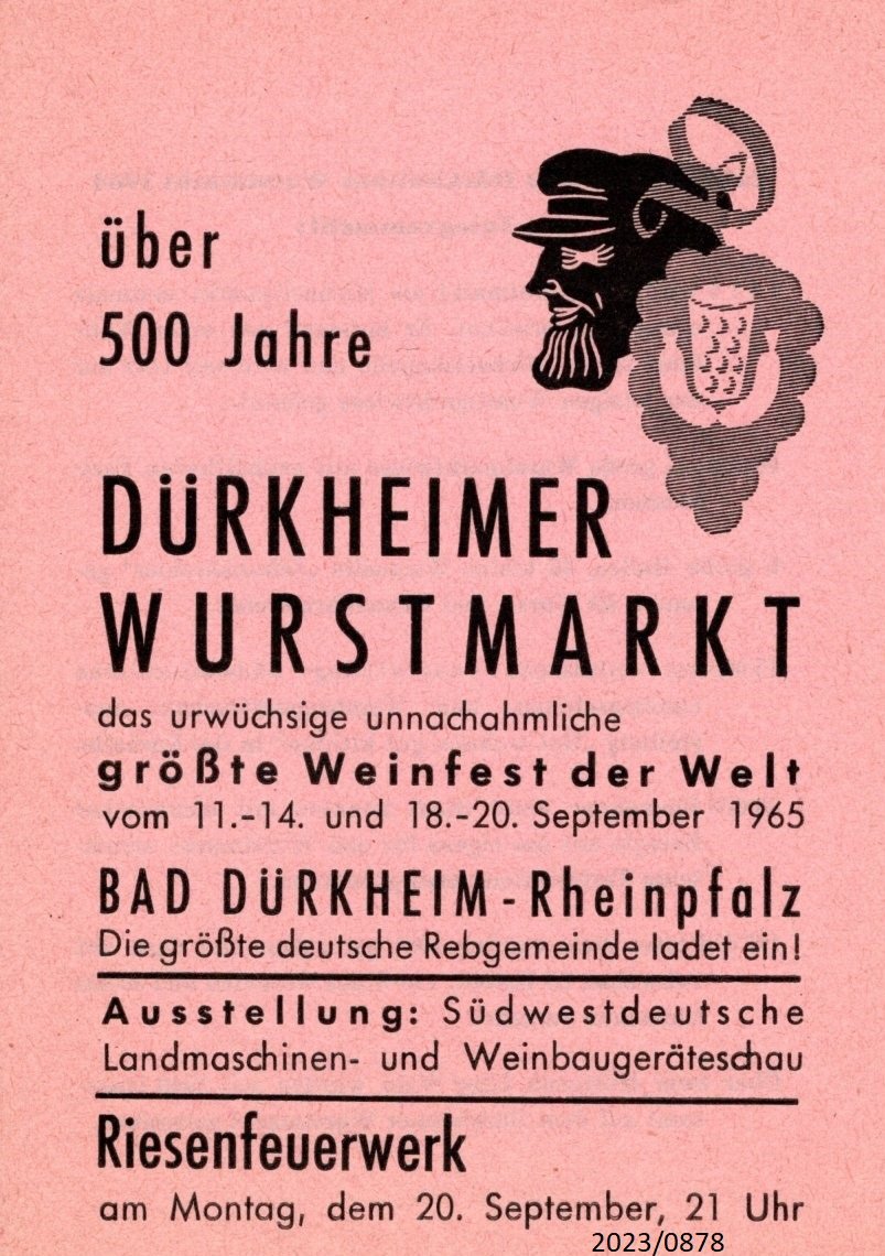 Über 500 Jahre Dürkheimer Wurstmarkt 1965 (Stadtmuseum Bad Dürkheim im Kulturzentrum Haus Catoir CC BY-NC-SA)
