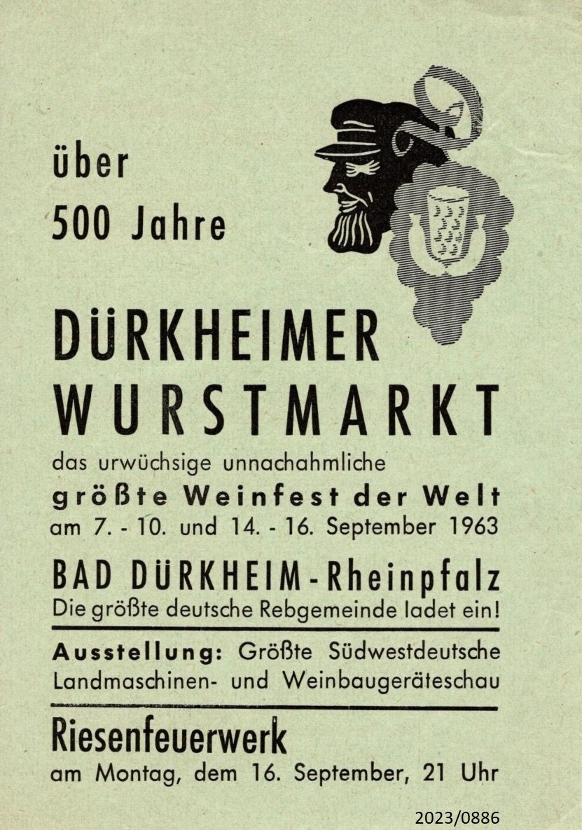 Über 500 Jahre Dürkheimer Wurstmarkt 1963 (Stadtmuseum Bad Dürkheim im Kulturzentrum Haus Catoir CC BY-NC-SA)