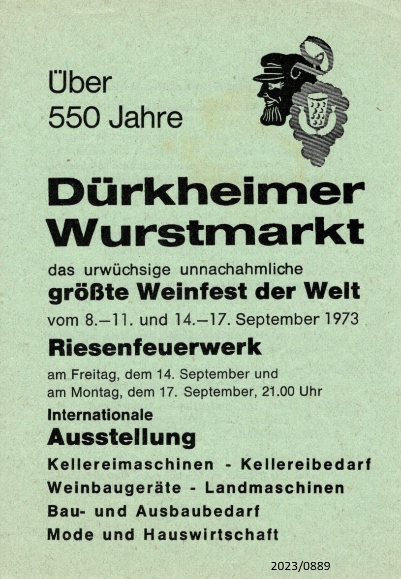Über 500 Jahre Dürkheimer Wurstmarkt 1973 (Stadtmuseum Bad Dürkheim im Kulturzentrum Haus Catoir CC BY-NC-SA)