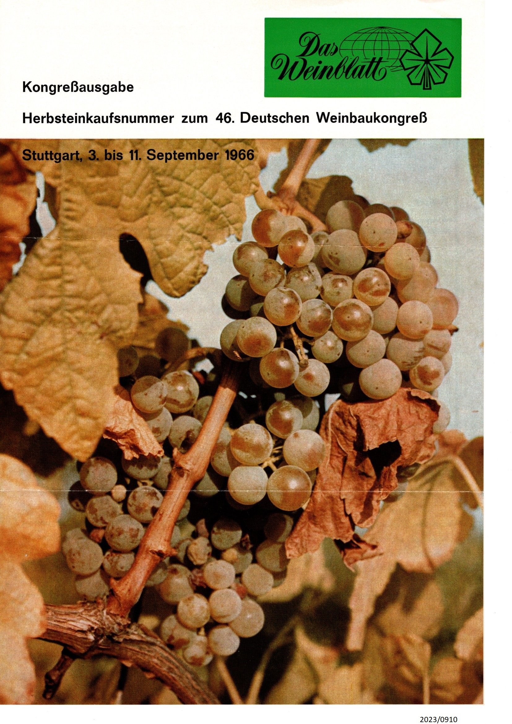 Das Weinblatt Kongreßausgabe 1966 (Stadtmuseum Bad Dürkheim im Kulturzentrum Haus Catoir CC BY-NC-SA)