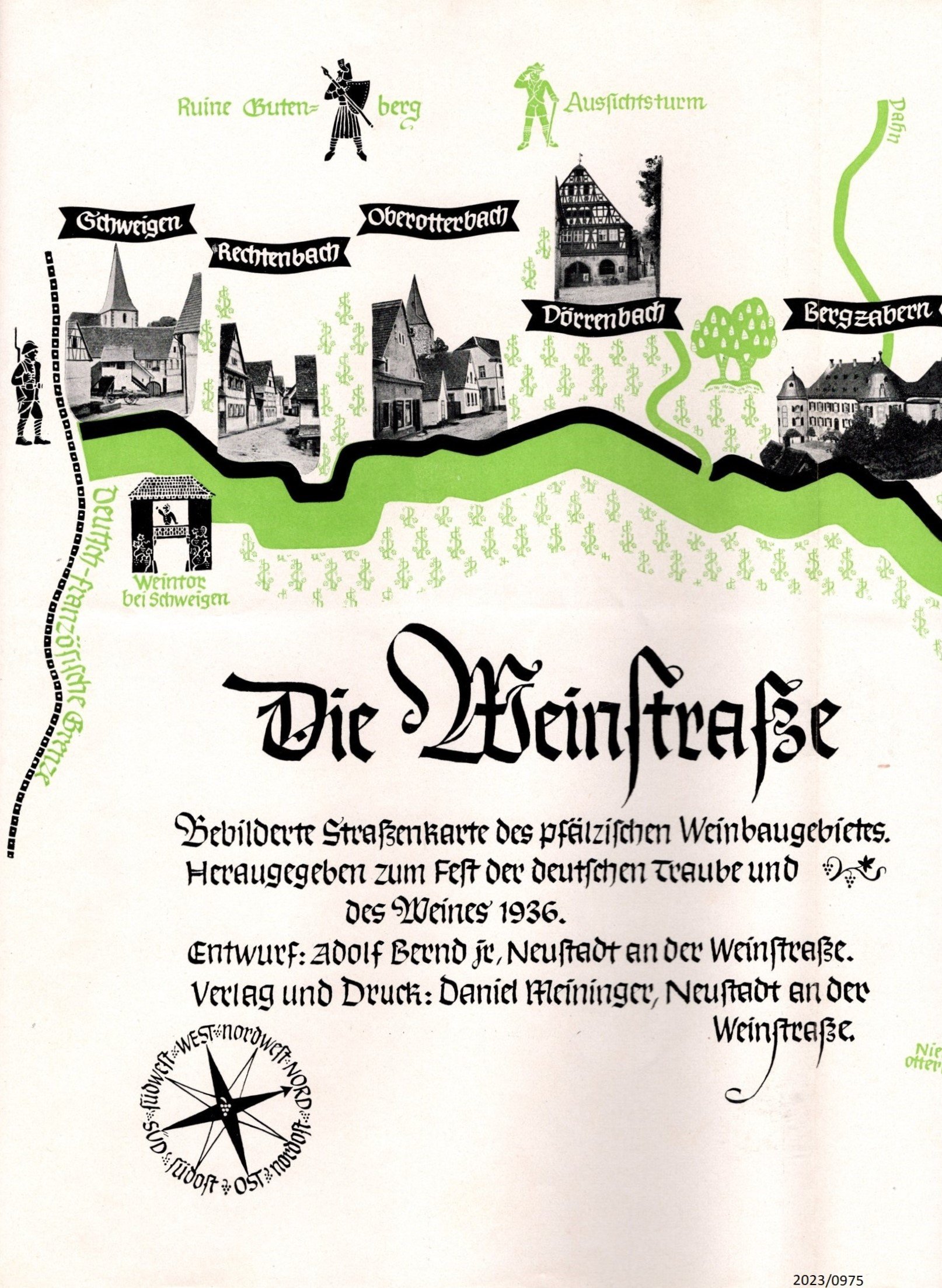 Die Weinstraße - Bebilderte Straßenkarte (Stadtmuseum Bad Dürkheim im Kulturzentrum Haus Catoir CC BY-NC-SA)