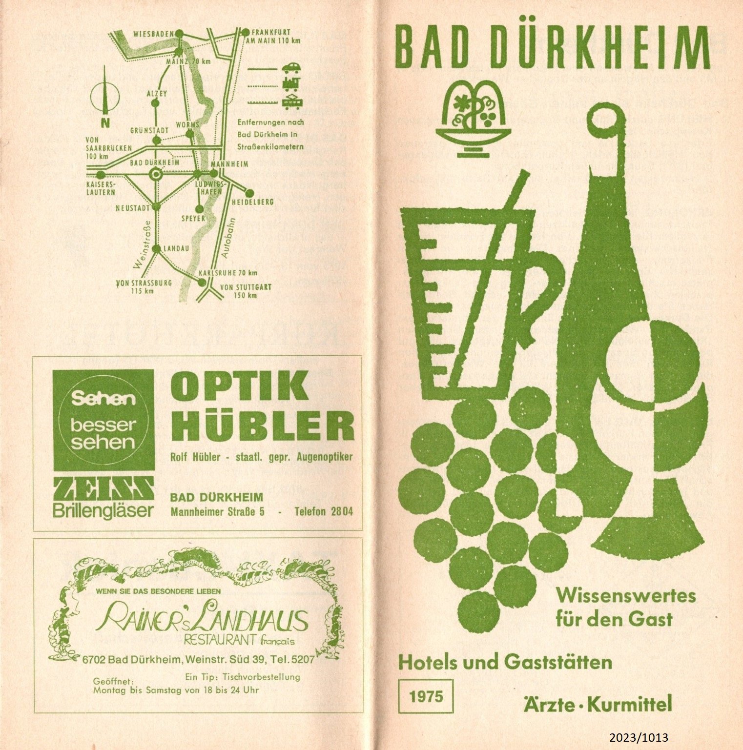 Bad Dürkheim - Wissenswertes für den Gast 1975 (Stadtmuseum Bad Dürkheim im Kulturzentrum Haus Catoir CC BY-NC-SA)