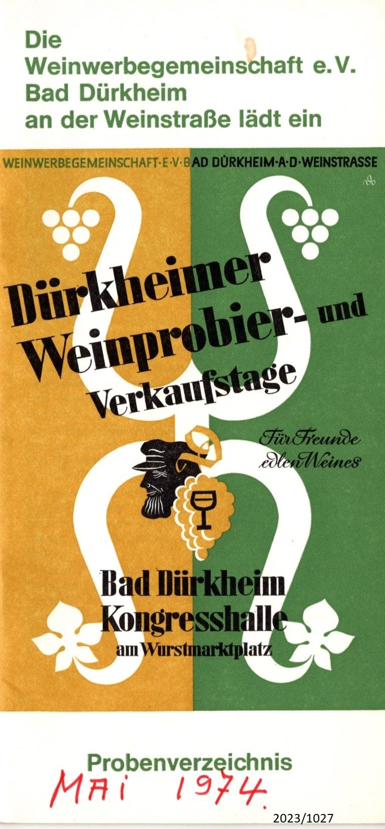 Dürkheimer Weinprobier- und Verkaufstage 1974 (Stadtmuseum Bad Dürkheim im Kulturzentrum Haus Catoir CC BY-NC-SA)