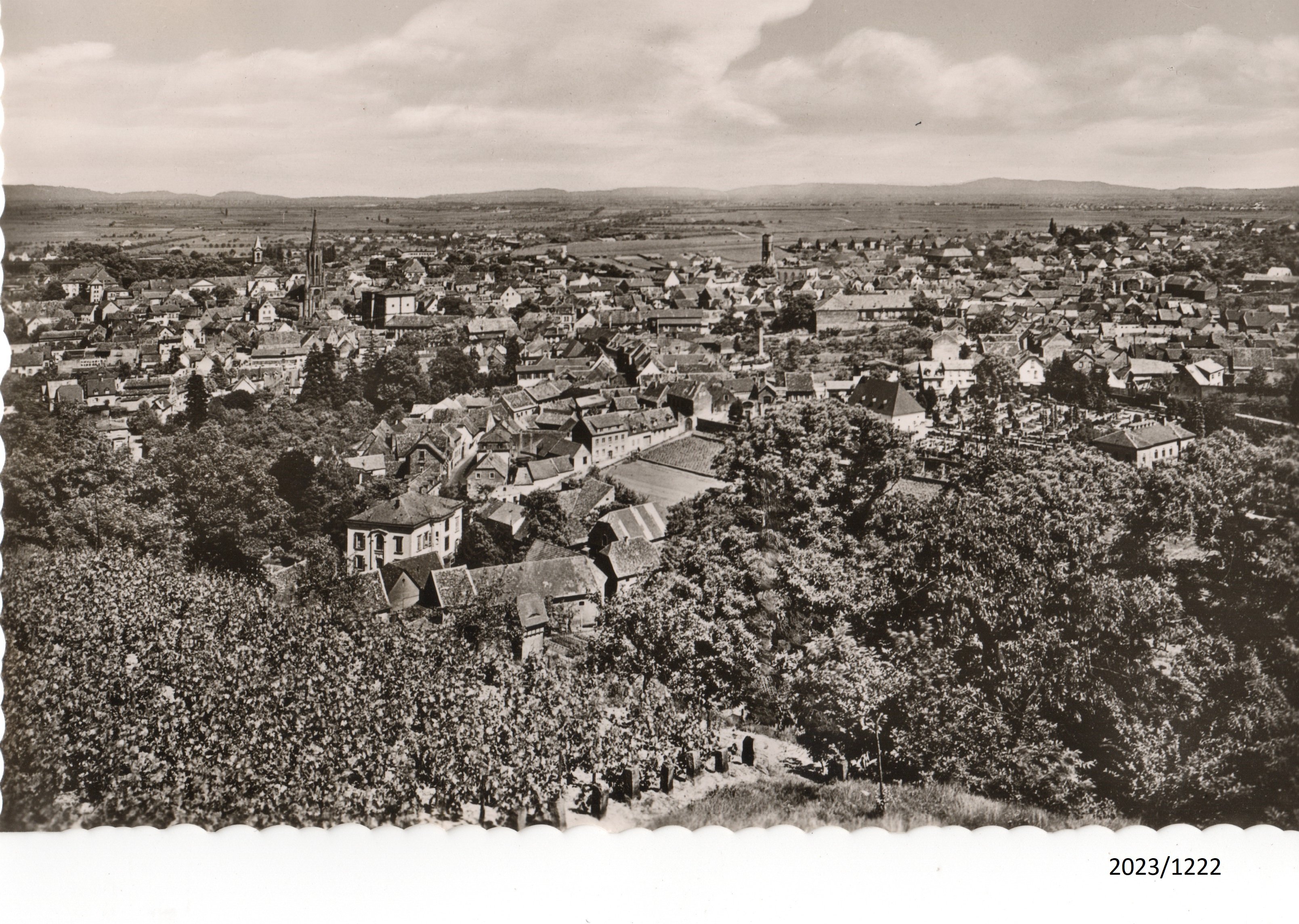 Bad Dürkheim, Überblick über die Stadt, 1950er Jahre (Stadtmuseum Bad Dürkheim im Kulturzentrum Haus Catoir CC BY-NC-SA)