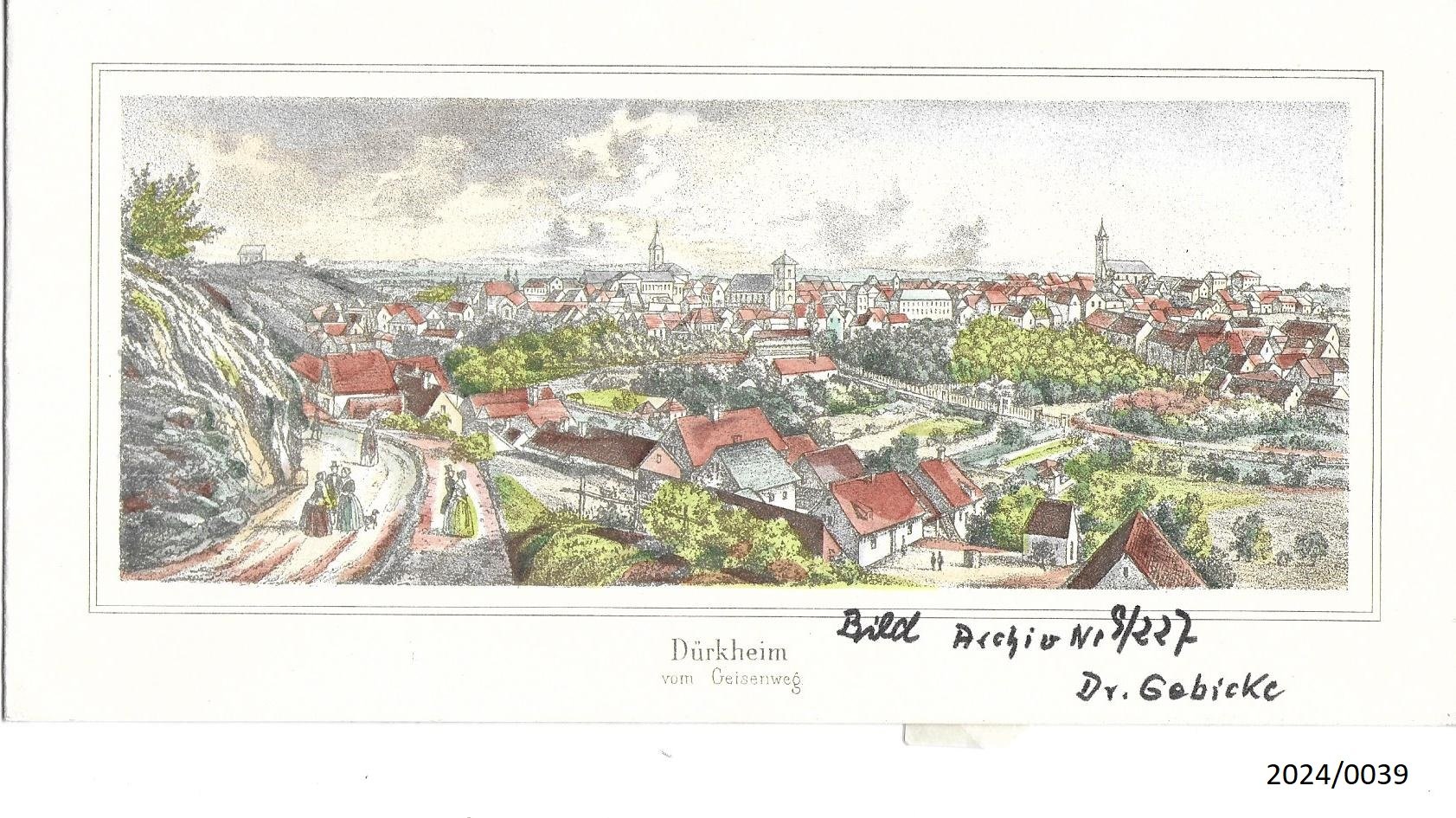 Bad Dürkheim, Überblick aus westlicher Richtung, um 1850 (Stadtmuseum Bad Dürkheim im Kulturzentrum Haus Catoir CC BY-NC-SA)