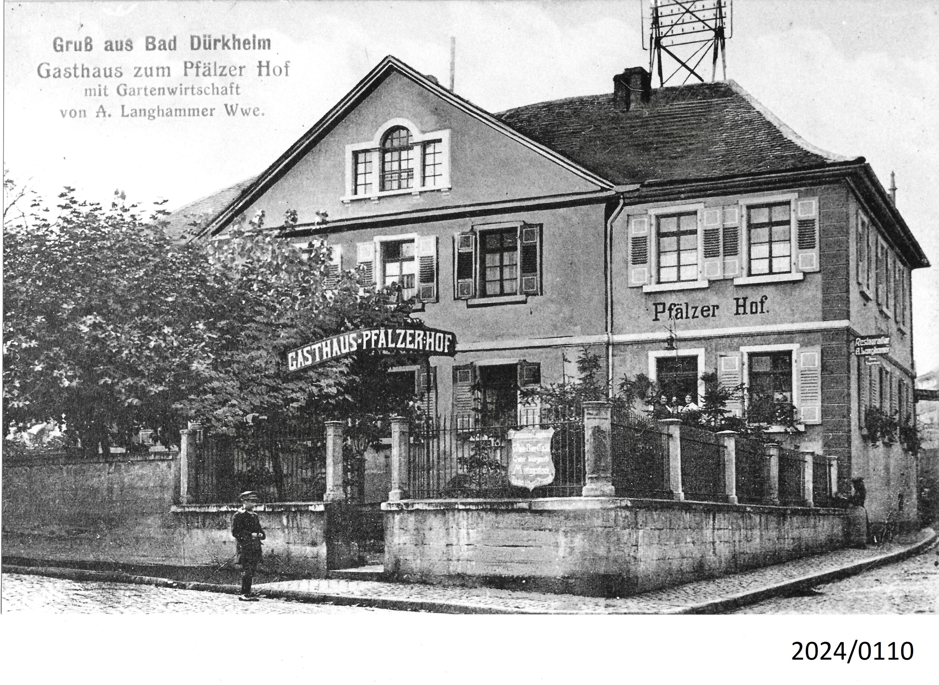 Bad Dürkheim, Gasthaus Pfälzer Hof, um 1910 (Stadtmuseum Bad Dürkheim im Kulturzentrum Haus Catoir CC BY-NC-SA)