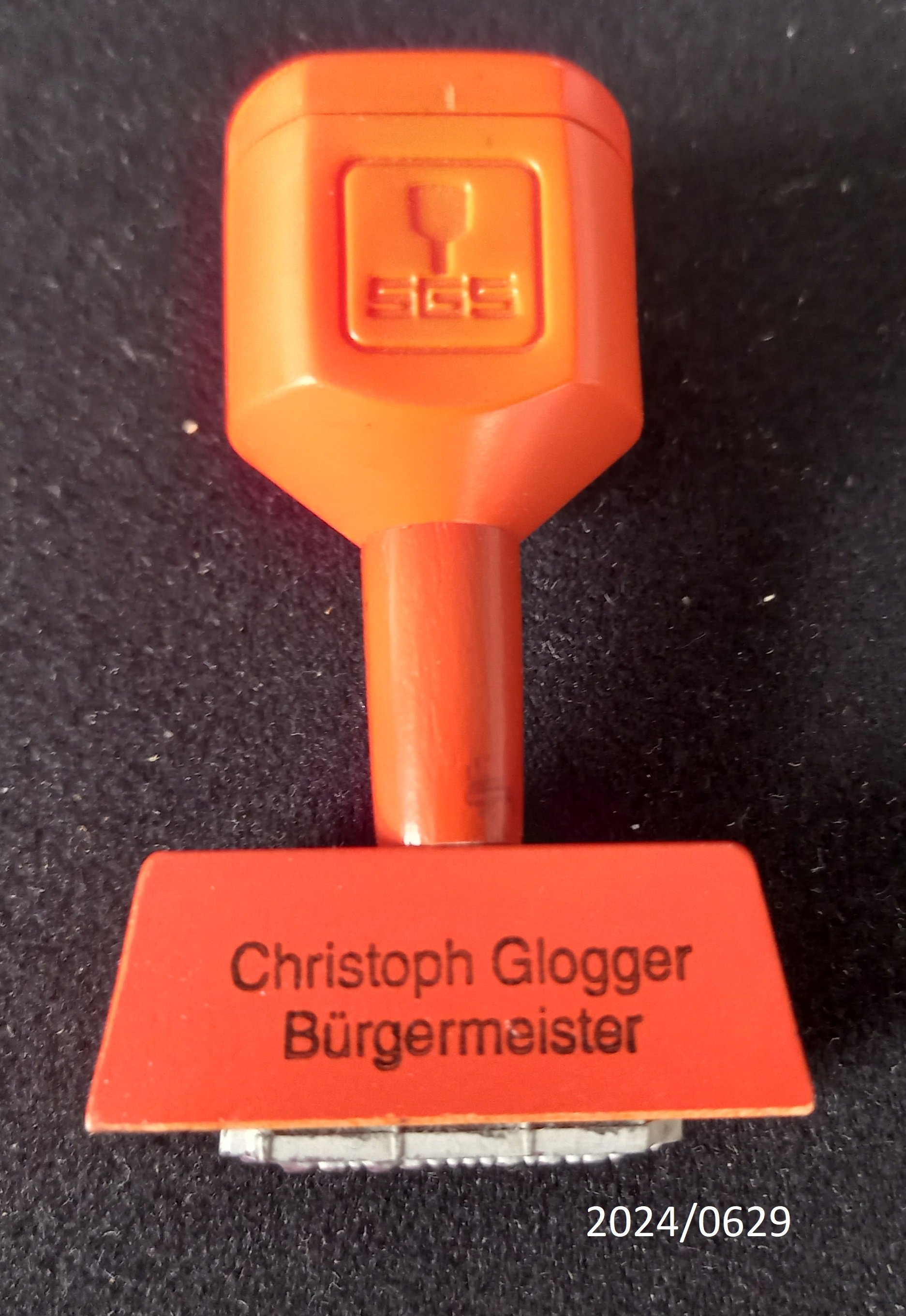 Bürostempel Bürgermeister Christoph Glogger (Stadtmuseum Bad Dürkheim im Kulturzentrum Haus Catoir CC BY-NC-SA)