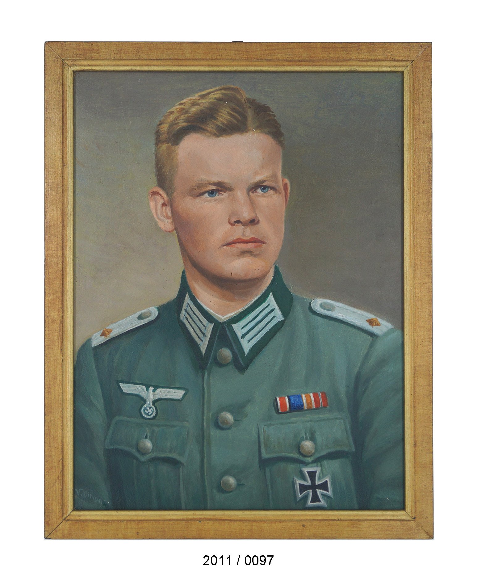 Porträt Mann in Wehrmachtsuniform (ca. 1940) (Stadtmuseum Bad Dürkheim im Kulturzentrum Haus Catoir CC BY-NC-SA)
