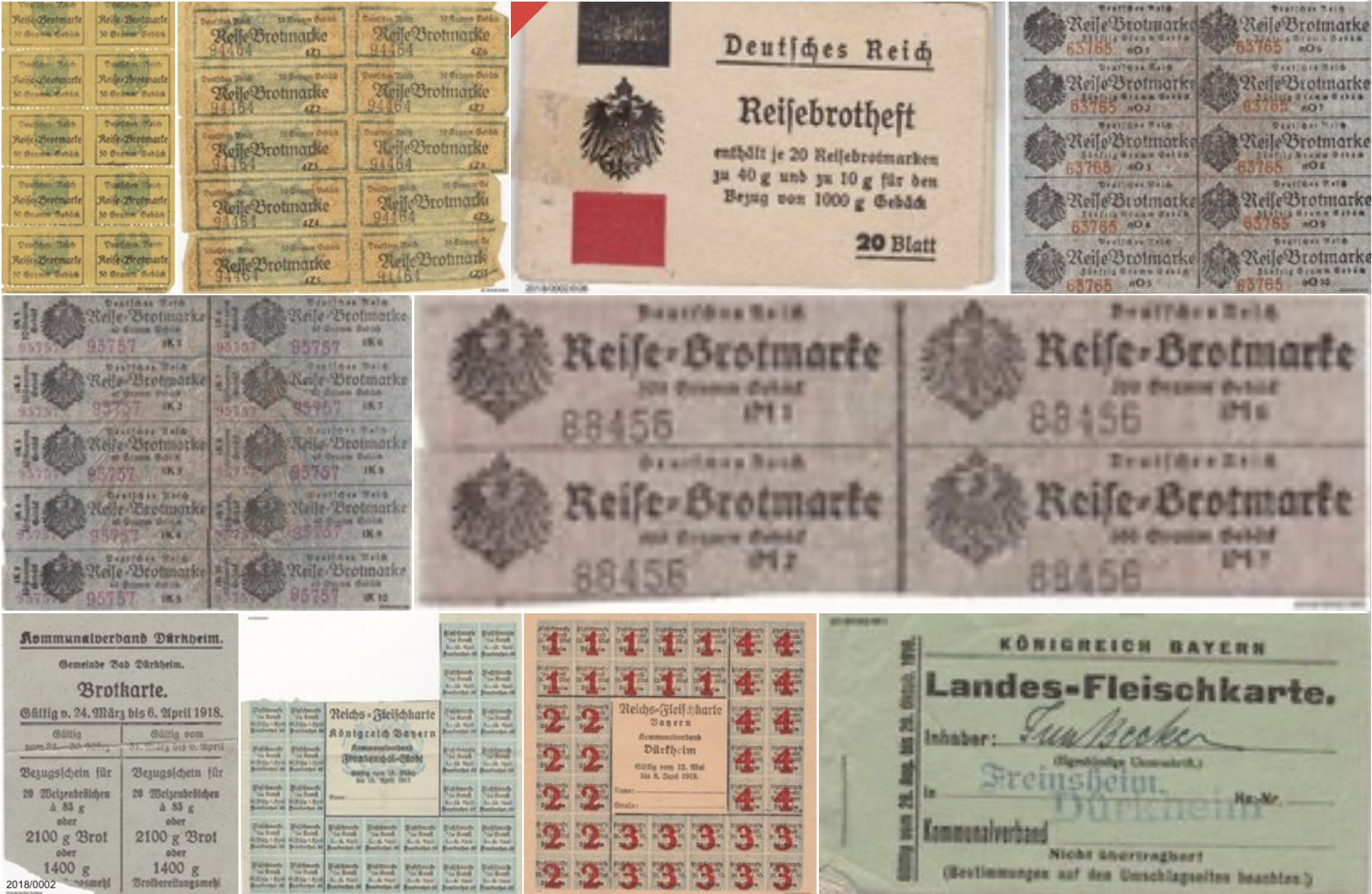 Konvolut Lebensmittelmarken 1. Weltkrieg (Museumsgesellschaft Bad Dürkheim e. V. CC BY-NC-SA)