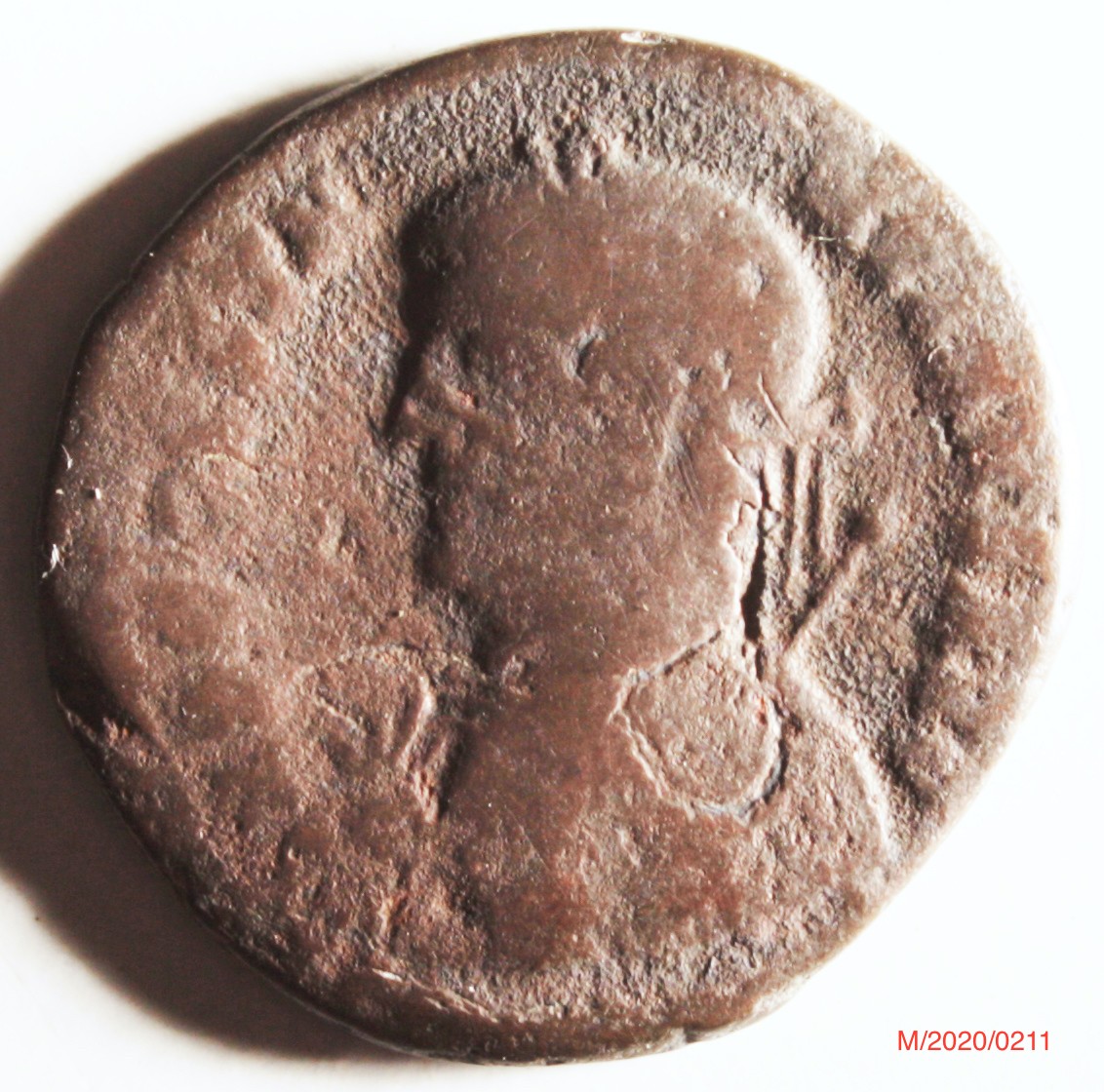 Römische Münze, Nominal Follis, Prägeherr Constantinus I., Prägeort Heraclea , Original (Museumsgesellschaft Bad Dürkheim e.V. CC BY-NC-SA)