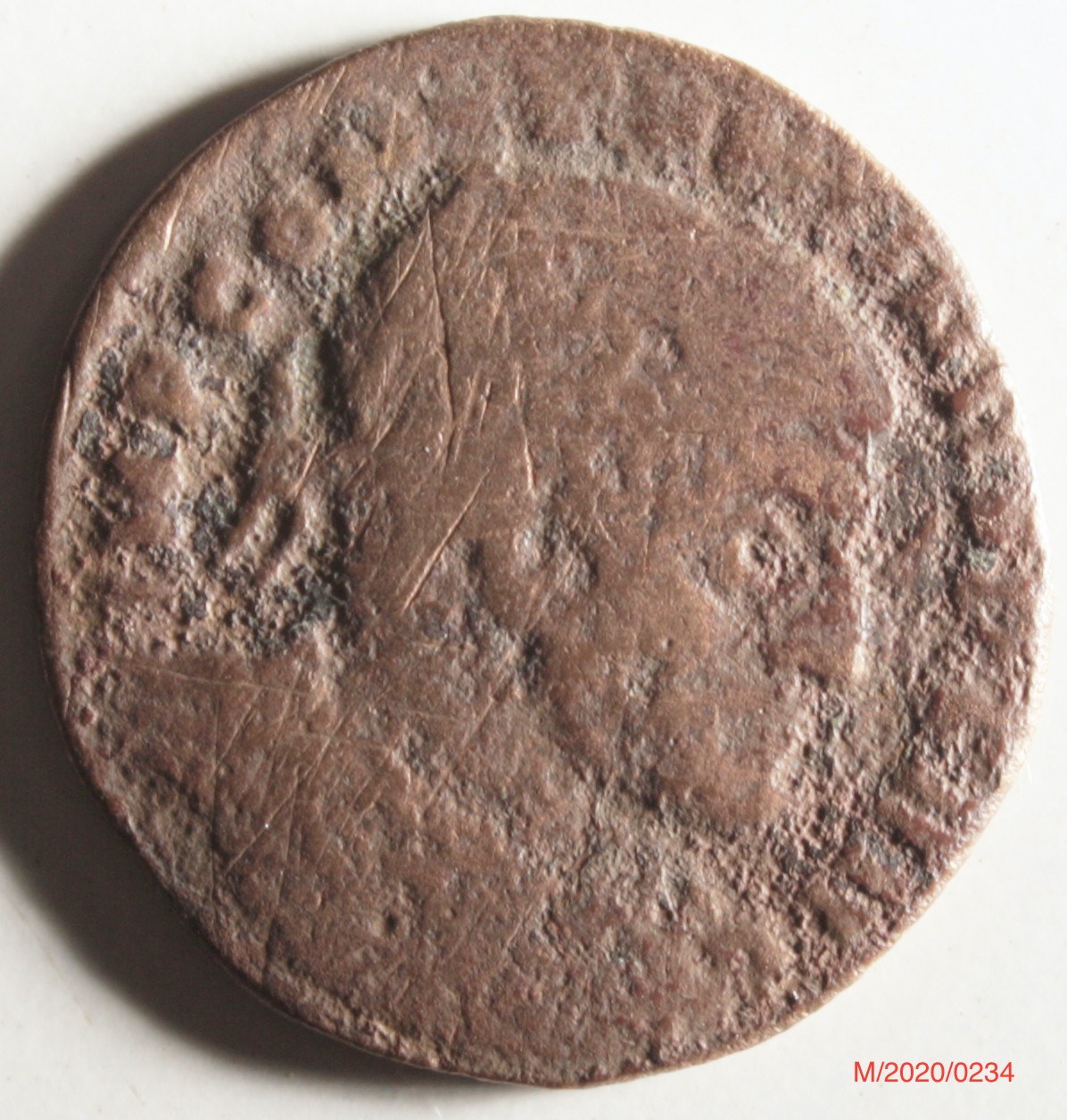 Römische Münze, Nominal Follis, Prägeherr Constantinus I., Prägeort Rom , Original (Museumsgesellschaft Bad Dürkheim e.V. CC BY-NC-SA)