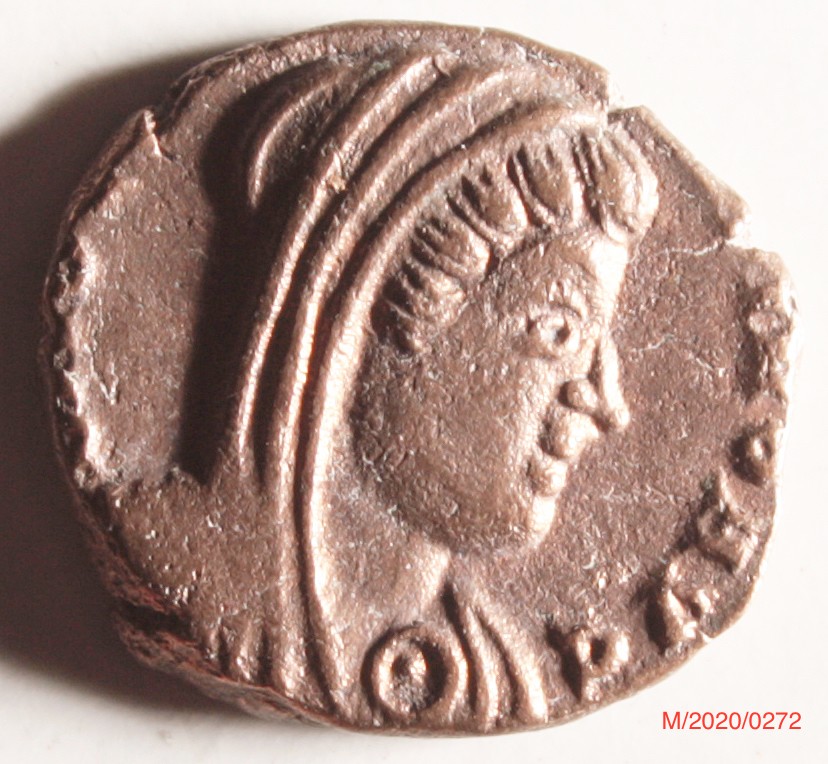 Römische Münze, Nominal Follis, Prägeherr unbekannt, Prägeort Lyon , Original (Museumsgesellschaft Bad Dürkheim e.V. CC BY-NC-SA)