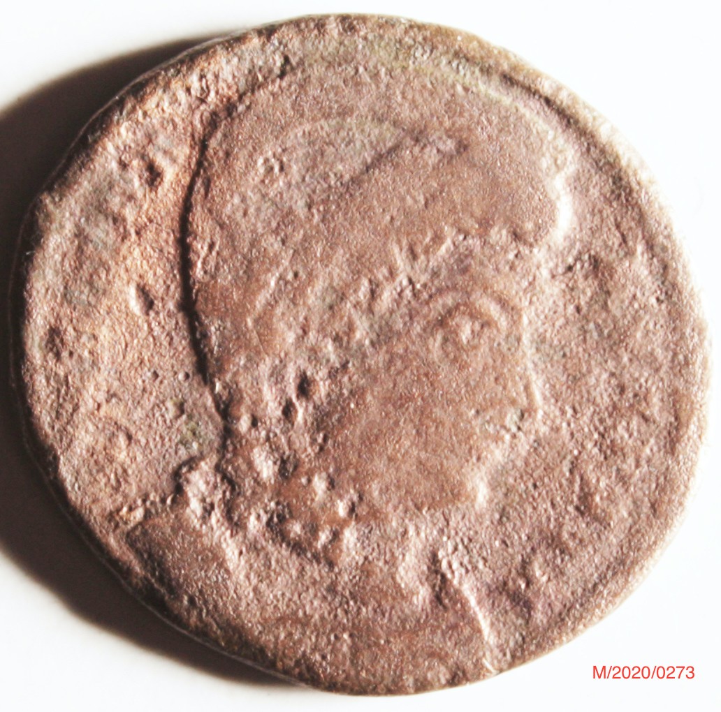 Römische Münze, Nominal Follis, Prägeherr unbekannt, Prägeort nicht bestimmbar , Original (Museumsgesellschaft Bad Dürkheim e.V. CC BY-NC-SA)