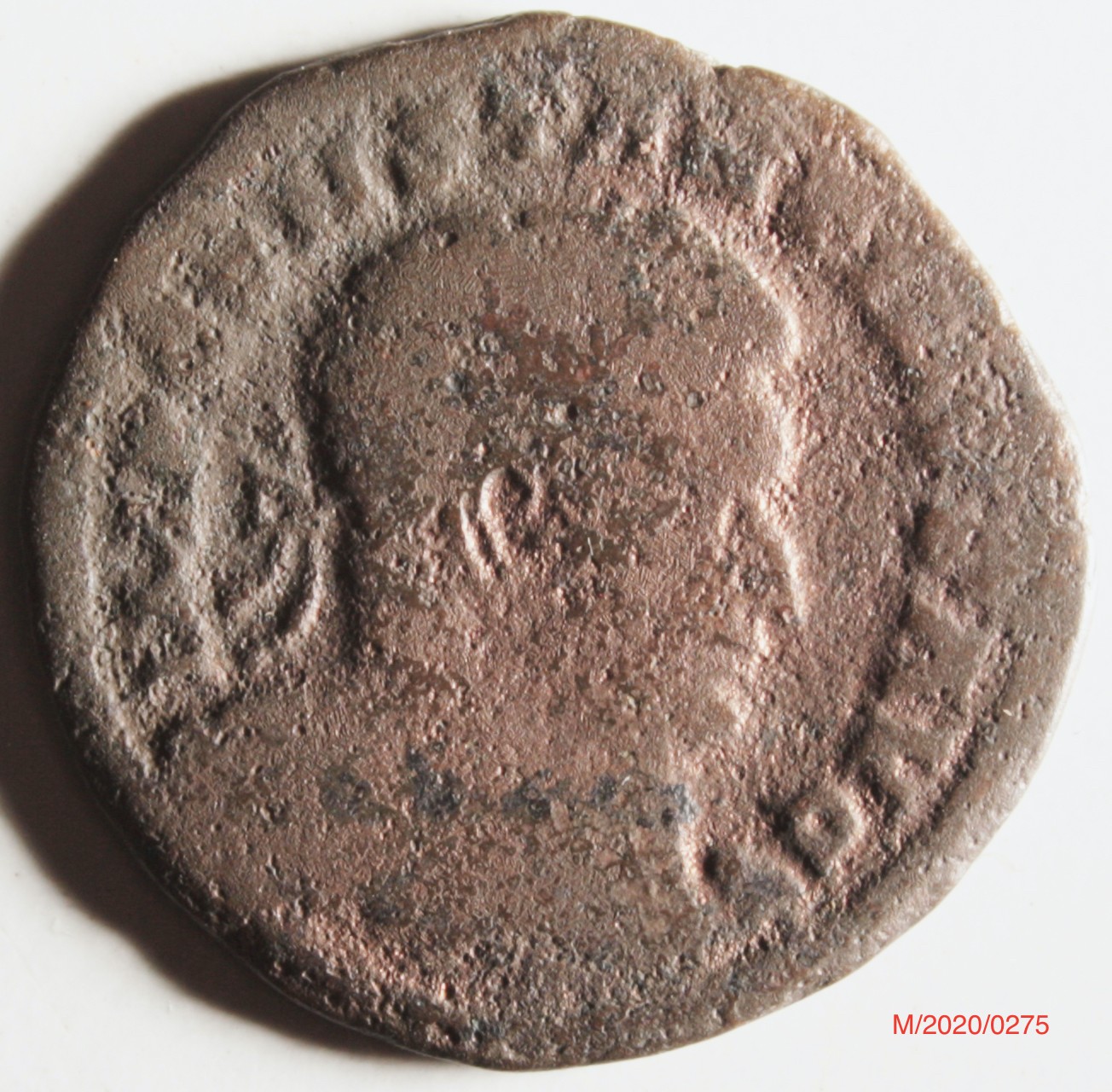 Römische Münze, Nominal Follis, Prägeherr Constantinus I., Prägeort Trier , Original (Museumsgesellschaft Bad Dürkheim e.V. CC BY-NC-SA)