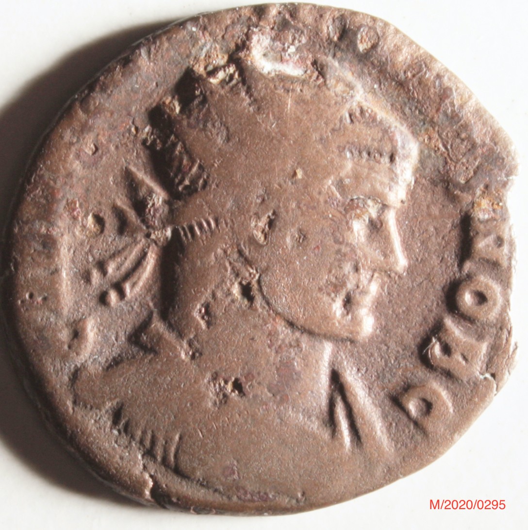 Römische Münze, Nominal Follis, Prägeherr unbekannter Prägeherr, Prägeort Rom , Original (Museumsgesellschaft Bad Dürkheim e.V. CC BY-NC-SA)