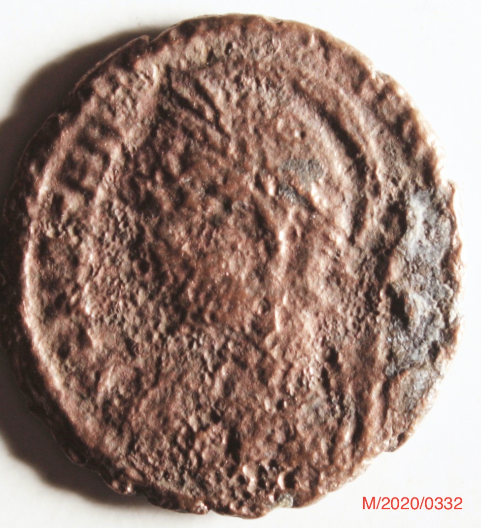 Römische Münze, Nominal Follis, Prägeherr Constantinopolis, Prägeort Arles, Original (Museumsgesellschaft Bad Dürkheim e.V. CC BY-NC-SA)