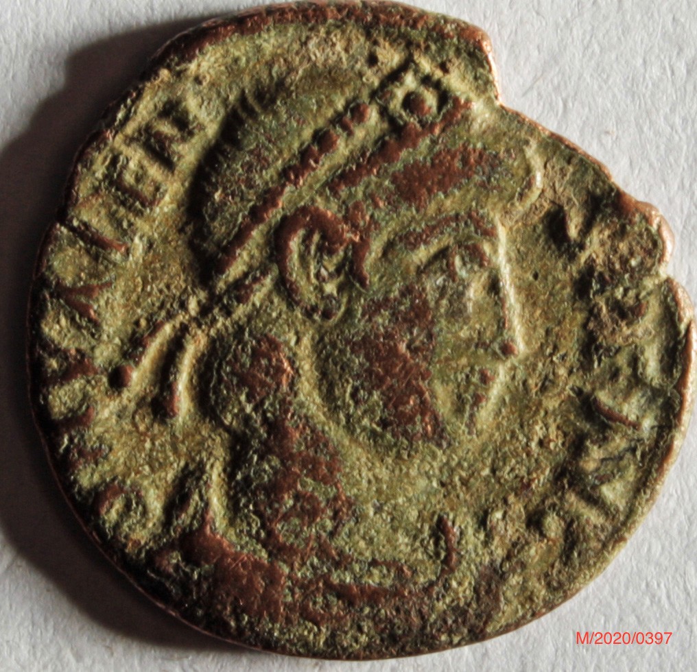 Römische Münze, Nominal Centenionalis, Prägeherr Valens, Prägeort Aquileia, Original (Museumsgesellschaft Bad Dürkheim e.V. CC BY-NC-SA)