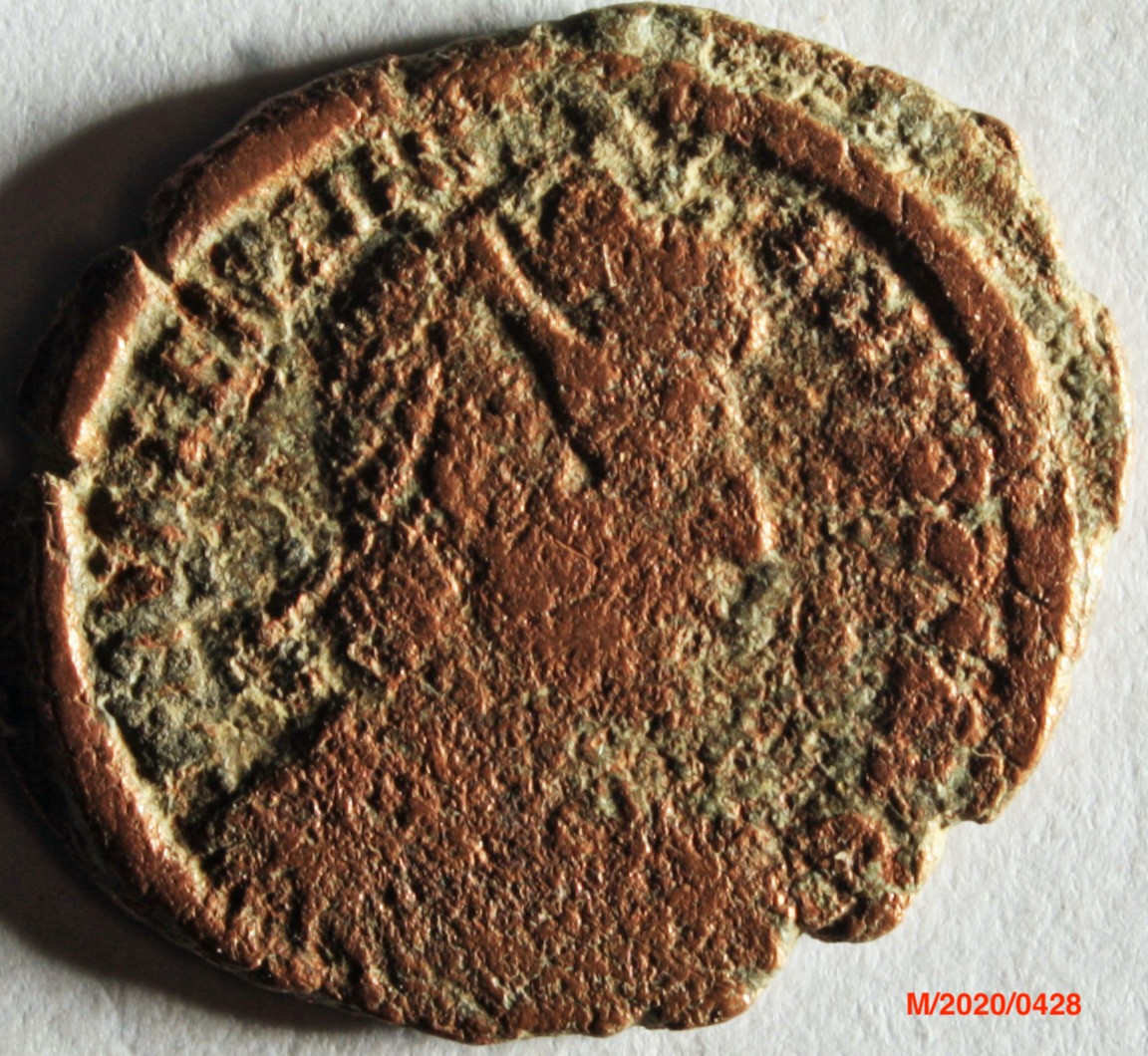 Römische Münze, Nominal Centenionalis, Prägeherr Valentinianus I., Prägeort Aquileia, Original (Museumsgesellschaft Bad Dürkheim e.V. CC BY-NC-SA)