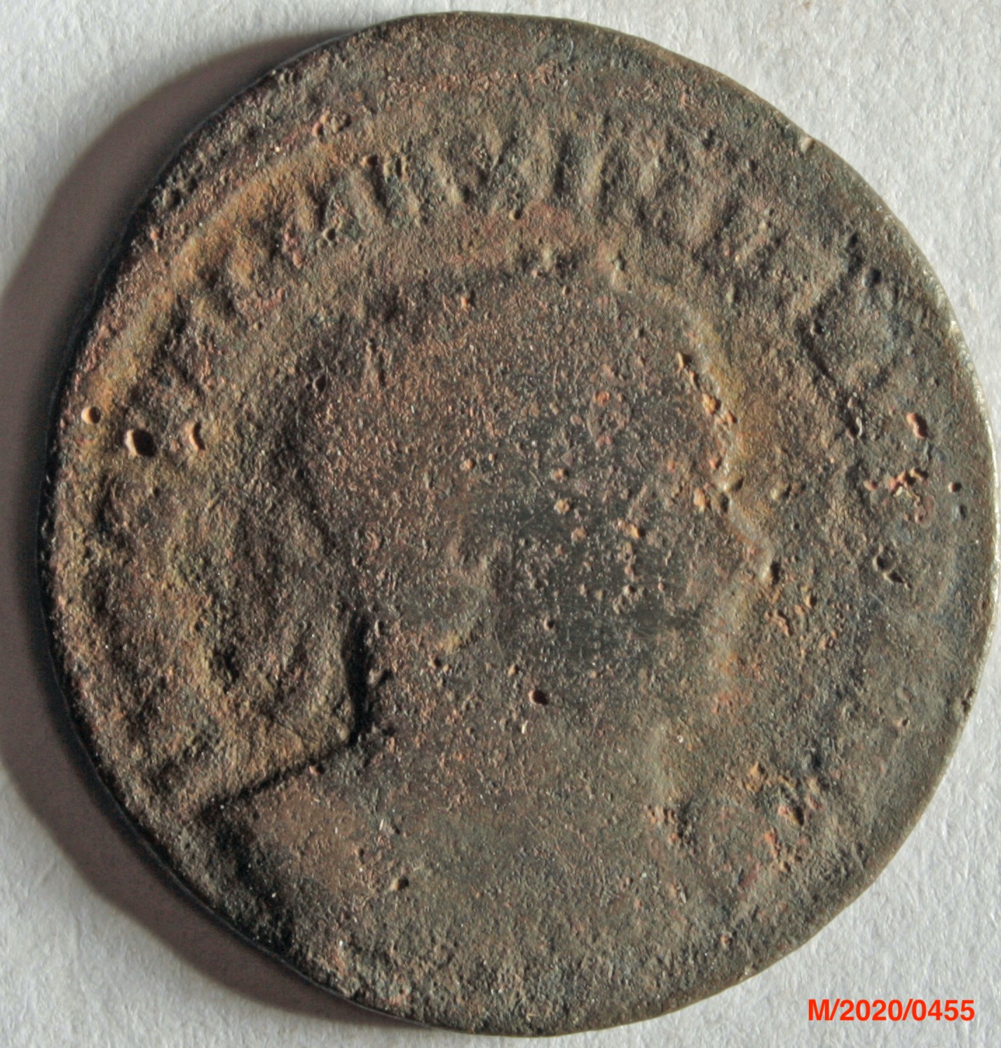 Römische Münze, Nominal Follis, Prägeherr Maximianus Herculius, Prägeort Trier, Original (Museumsgesellschaft Bad Dürkheim e.V. CC BY-NC-SA)