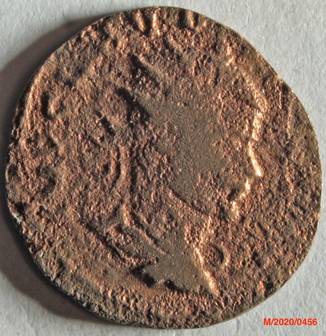 Römische Münze, Nominal Antoninian, Prägeherr Claudius II. Gothicus, Prägeort nicht bestimmbar, Original (Museumsgesellschaft Bad Dürkheim e.V. CC BY-NC-SA)