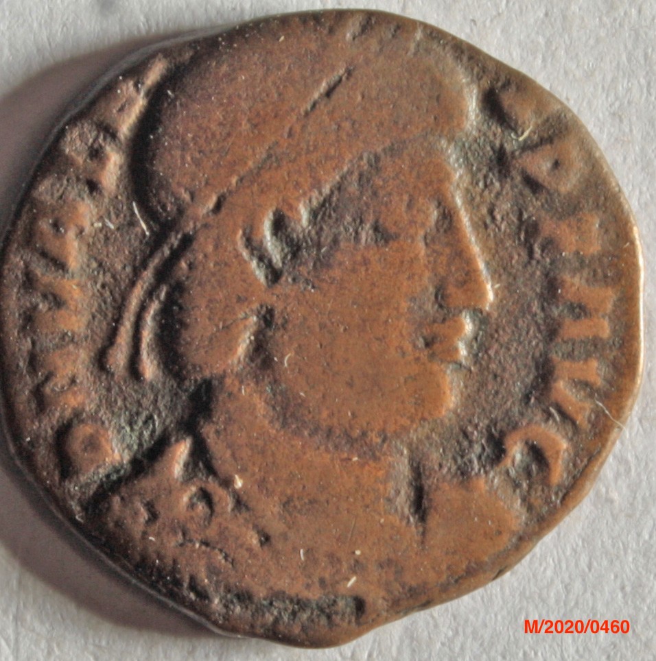Römische Münze, Nominal Centenionalis, Prägeherr Valens, Prägeort Thessaloniki, Original (Museumsgesellschaft Bad Dürkheim e.V. CC BY-NC-SA)