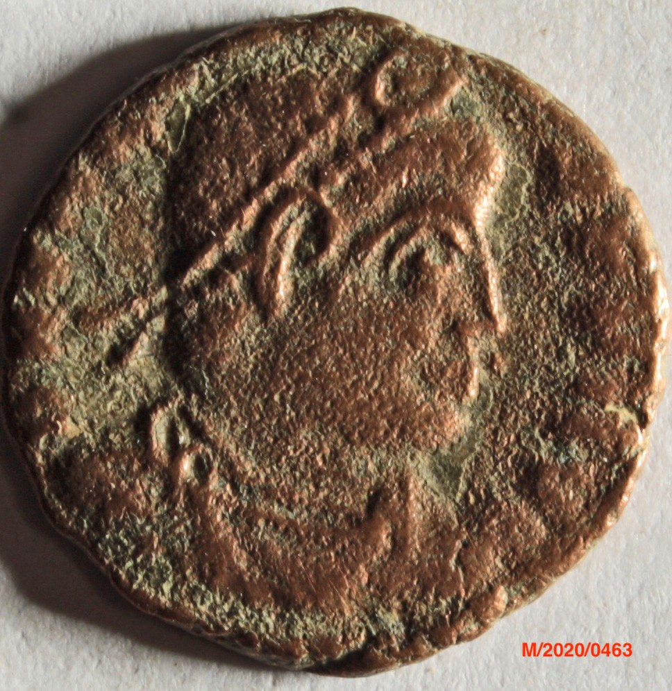 Römische Münze, Nominal Centenionalis, Prägeherr Valens, Prägeort Siscia, Original (Museumsgesellschaft Bad Dürkheim e.V. CC BY-NC-SA)