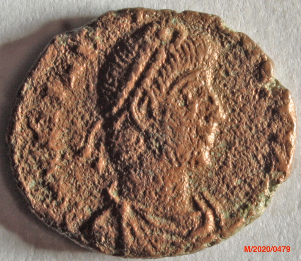 Römische Münze, Nominal Centenionalis, Prägeherr Valentinian I., Prägeort Rom, Original (Museumsgesellschaft Bad Dürkheim e.V. CC BY-NC-SA)
