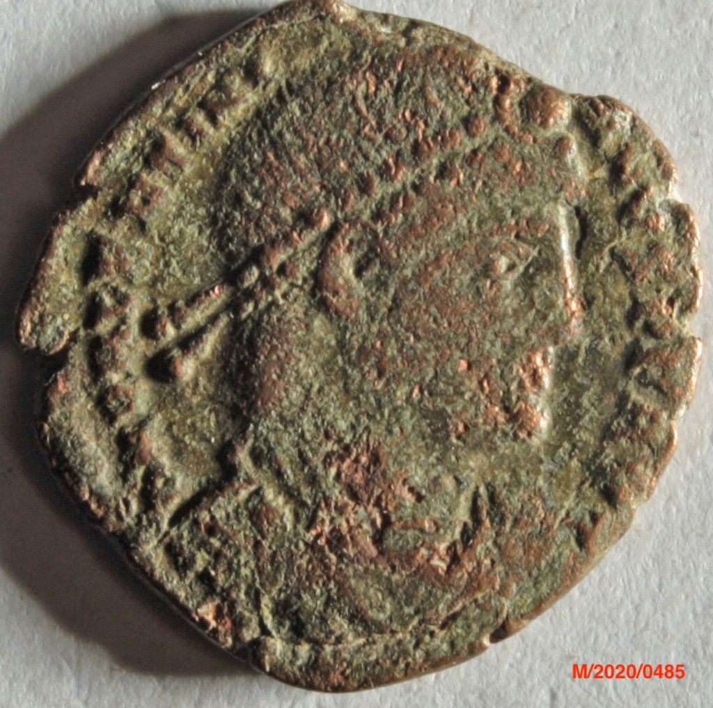 Römische Münze, Nominal Centenionalis, Prägeherr Valentinian I., Prägeort Trier, Original (Museumsgesellschaft Bad Dürkheim e.V. CC BY-NC-SA)