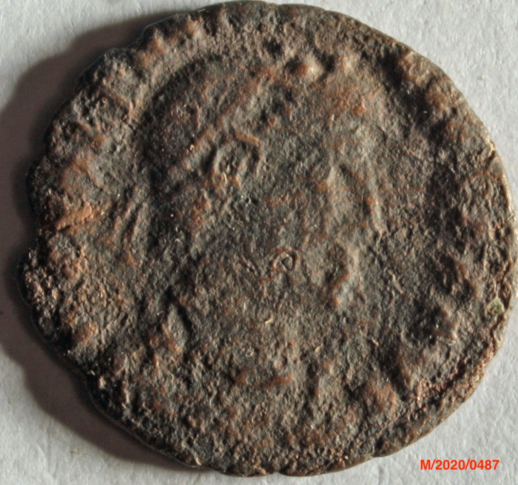 Römische Münze, Nominal Centenionalis, Prägeherr Valentinian I., Prägeort Siscia, Original (Museumsgesellschaft Bad Dürkheim e.V. CC BY-NC-SA)