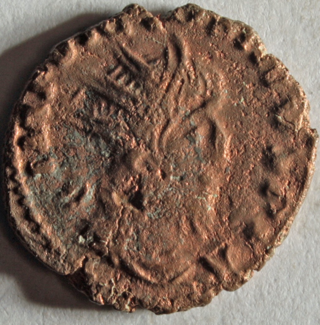 Römische Münze, Nominal Antoninian, Prägeherr Victorinus, Prägeort Gallien, Original (Museumsgesellschaft Bad Dürkheim e.V. CC BY-NC-SA)